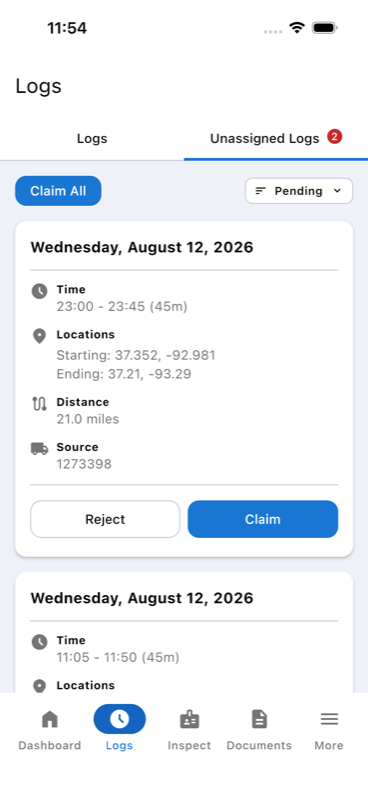 Unassigned logs with pending entries
