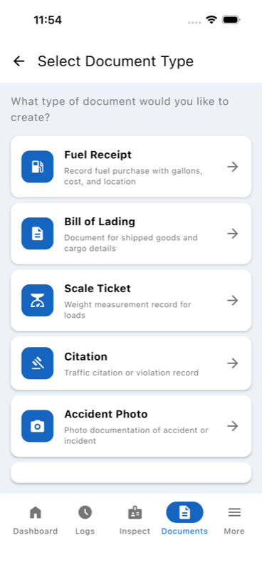Select Document Type