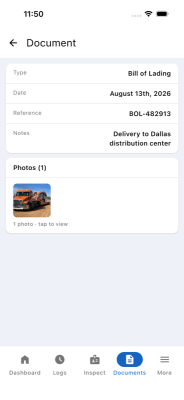 Bill of Lading detail