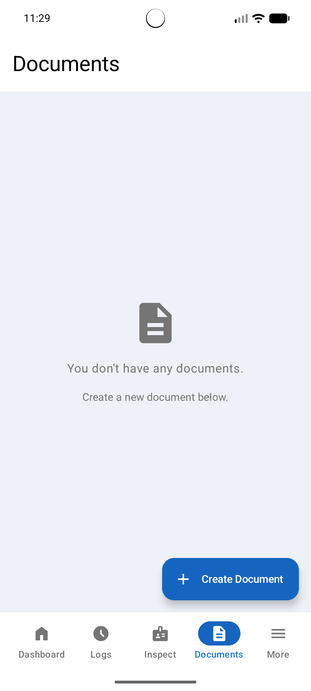 Empty Documents List